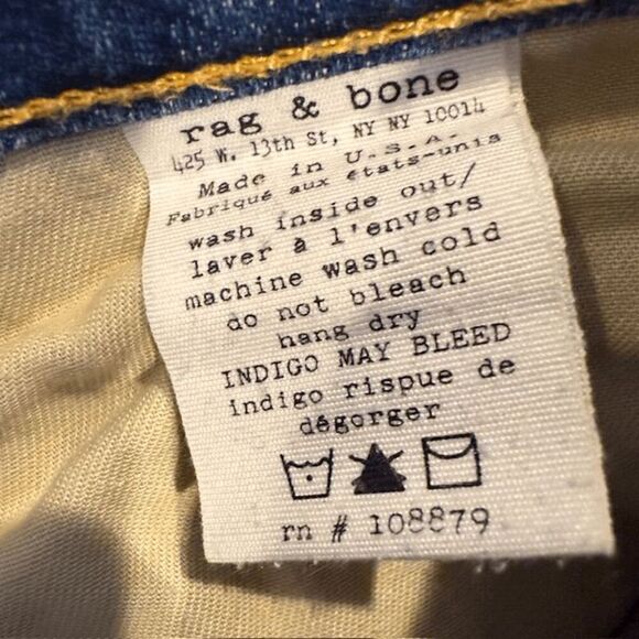 Rag & Bone Dre Jeans Lowrise Boyfriend Bradford Wash Stretch Denim Size 24 - Picture 9 of 13